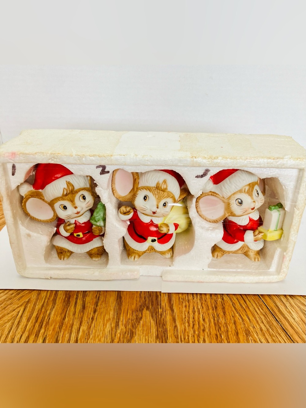 HOMCO Vintage 4in Ceramic Holiday Mice Set Of 3 Read
